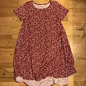 LuLaRoe Red & White Patterned Carly